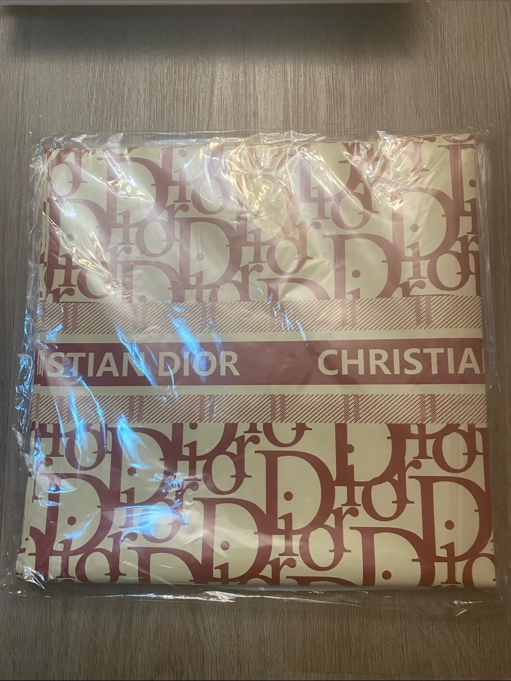 Burgundy & Cream Luxury Christian Dior Print Gift Wrapping Paper